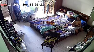 Unsatisfied Desi Bhabhis CCTV Footage Fingering Pussy Bedroom