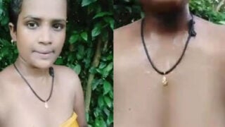 Naughty Village Wife Nude Bath Show Outdoors